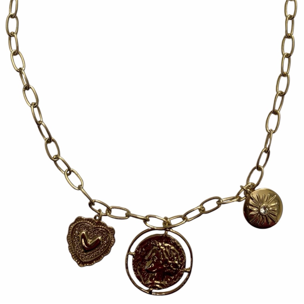 NWT J Crew Goldtone Pendant Charm Necklace